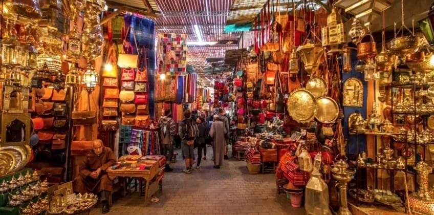 Marrakech traditional souks on Day Guided City Tour